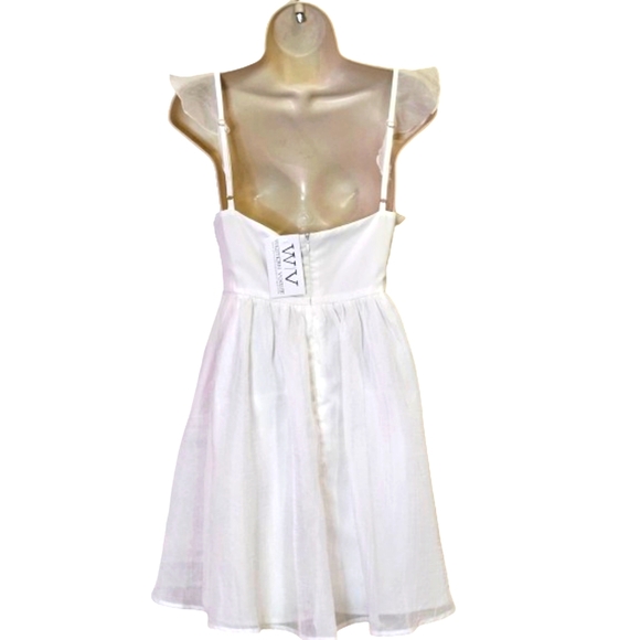 LE LIS Western Vogue White Sweetheart Neckline Fit&Flare Mini Dress,Large,NWT - Picture 11 of 16